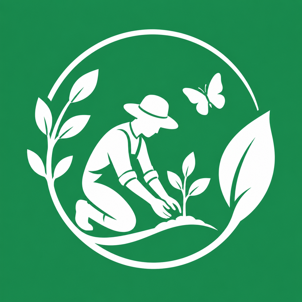 Jardinier plantant un jeune arbre